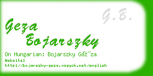 geza bojarszky business card